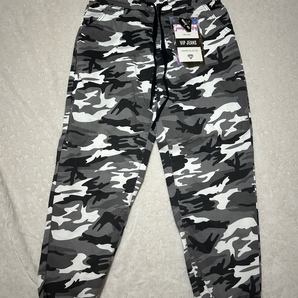 Black and Gray Camouflage Joggers